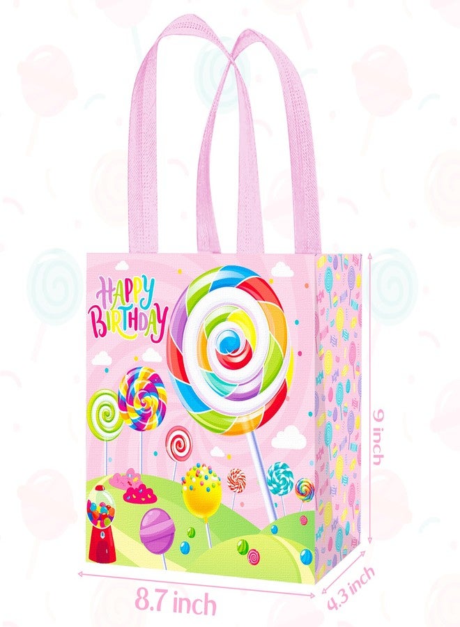 umoni Candyland Party Goodie Bag Lollipop Candy Tote Bags 12Pcs Sweet Candyland Treat Bags Birthday Handbag for Candy Theme Birthday Party Wedding Supplies - Image 5